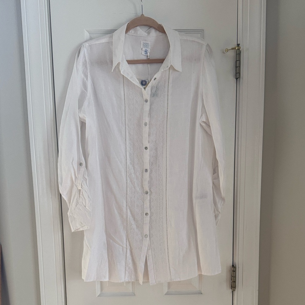White Linen Sigrid Olsen Tunic/Cover Up NWT